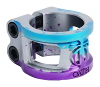 Зажим (хомут) для трюкового самоката Oath Cage v2 HIC/IHC  (серебристый / синий / фиолетовый)