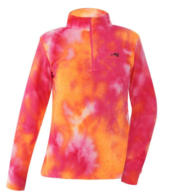 Флисовая кофта женская молния 1/4 Rosomaha принт малина/оранжевый