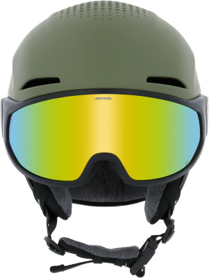 Горнолыжный шлем с визором Alpina Alto Q-Lite Olive Matt от магазина Адреналин