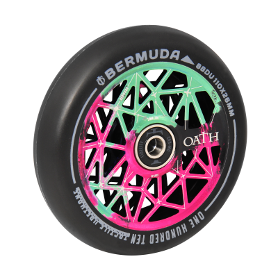 Колесо для трюкового самоката Oath Bermuda 110 пара (зеленый / розовый / черный)
