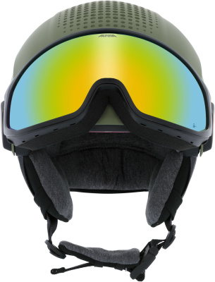 Горнолыжный шлем с визором Alpina Alto Q-Lite Black Matt  (Gold Mirror) от магазина Адреналин